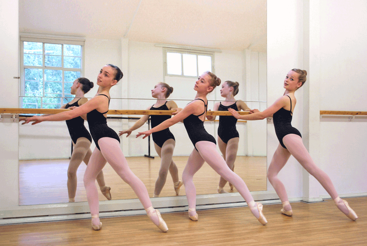 Ballet dancers in class at JACAD in Wokingham